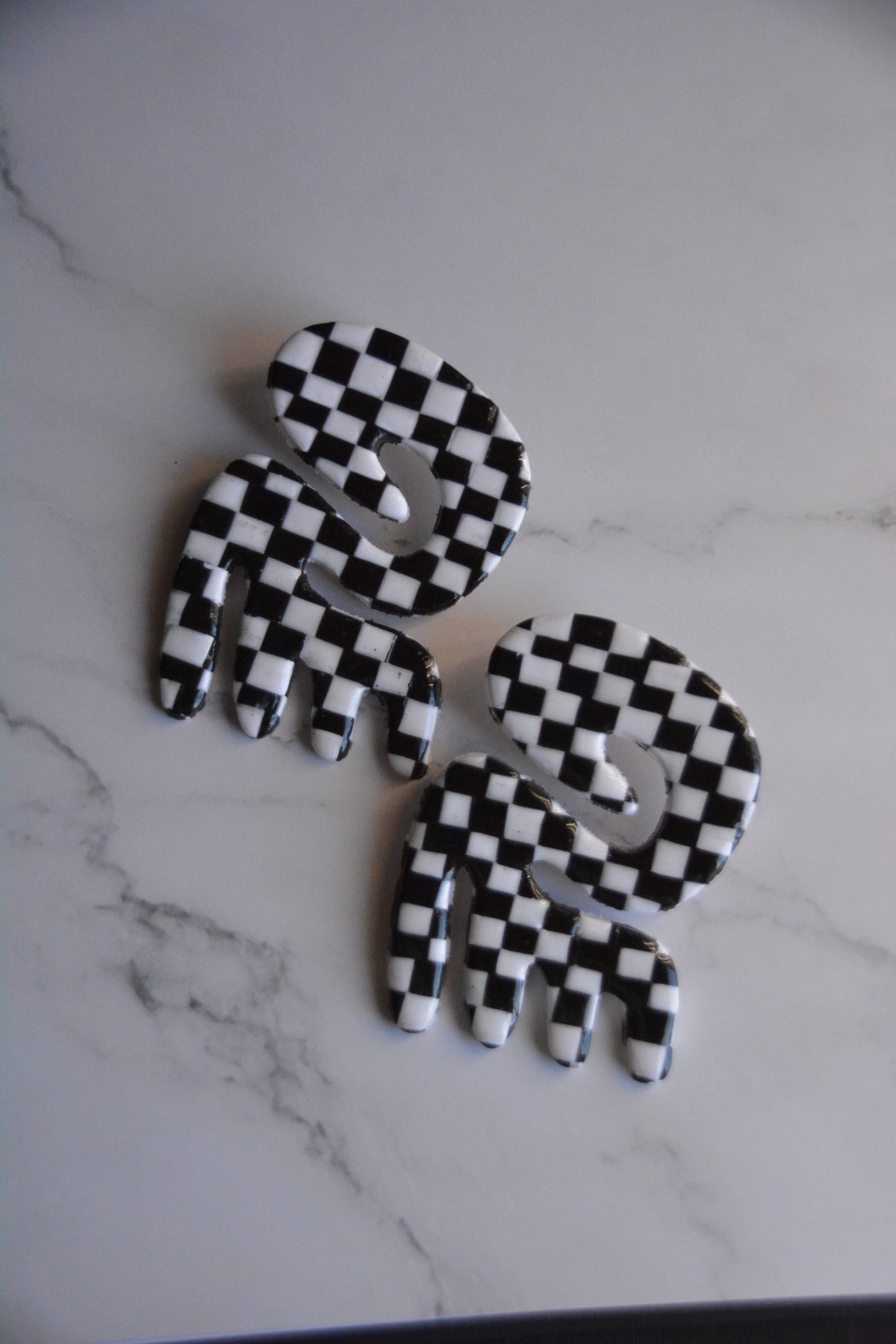Fast Lane | Checkerboard Statement Earrings
