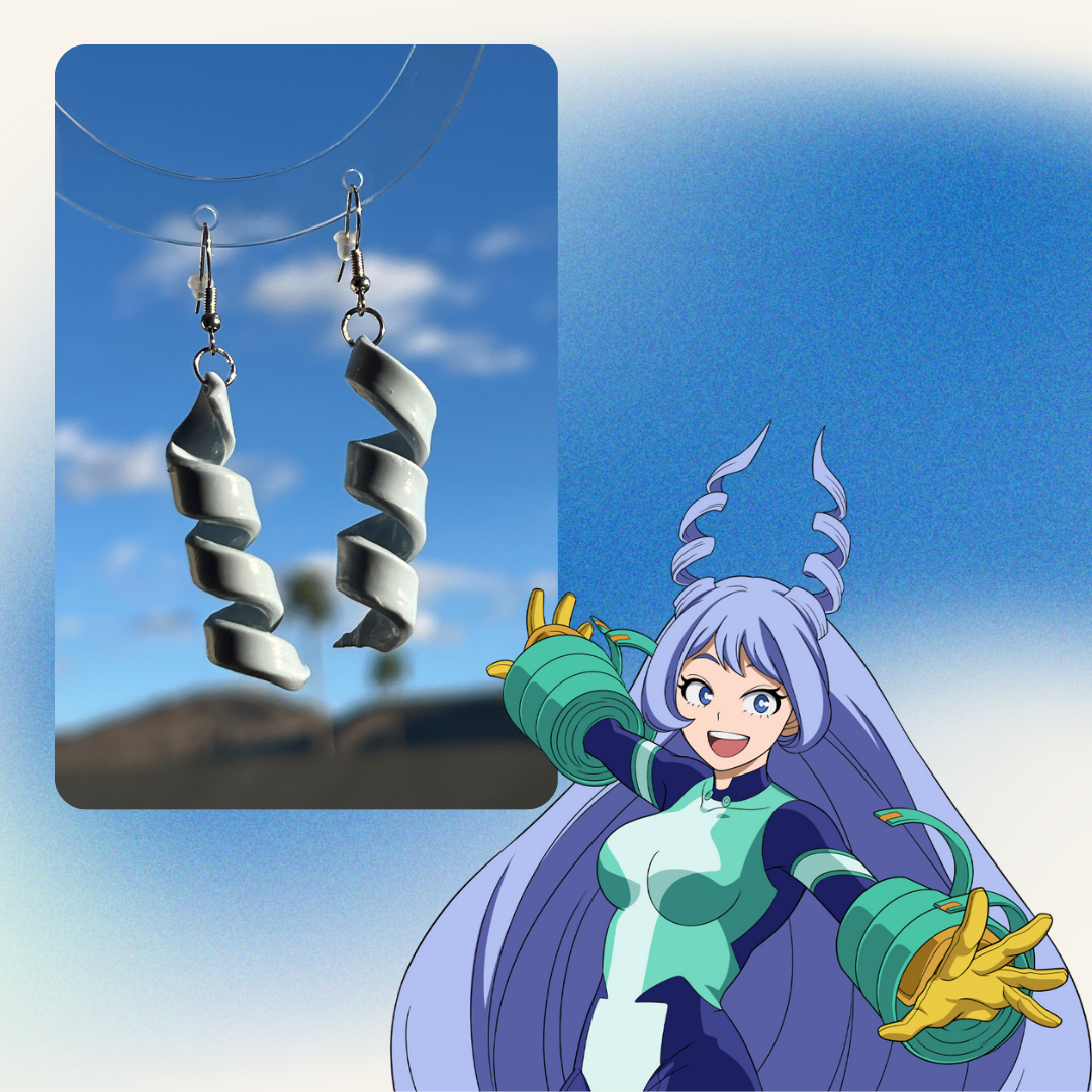 Nejire Hado My Hero Academia Inspired Spiral Earrings