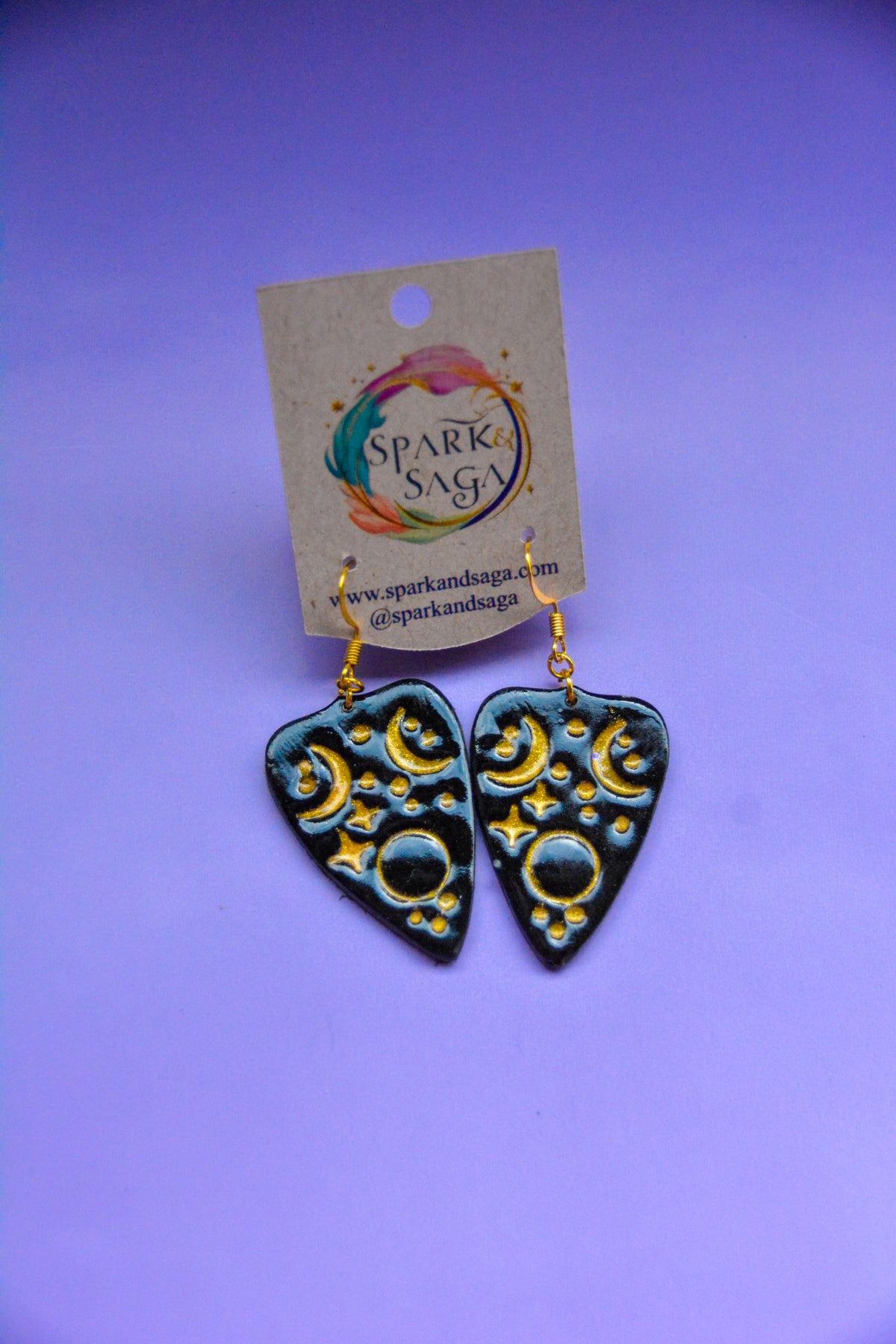 Moonlit Message | Celestial Planchette Statement Earrings