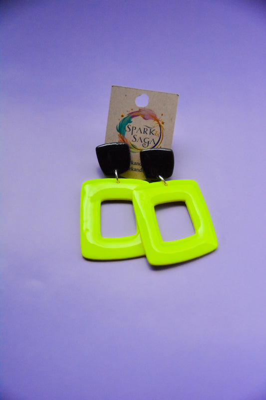 Voltage | Neon Geometric Statement Earrings