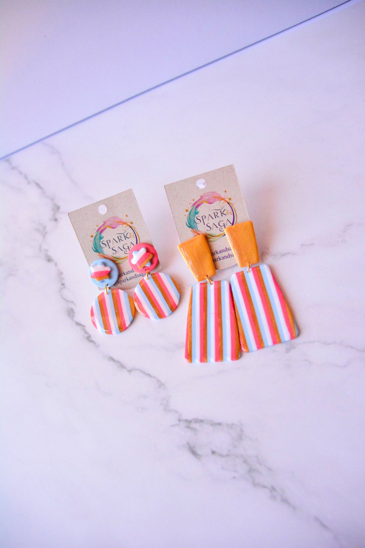 Candy Stripe | Colorful Striped Statement Earrings
