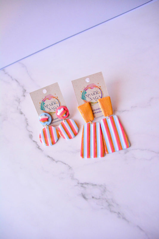 Candy Stripe | Colorful Striped Statement Earrings