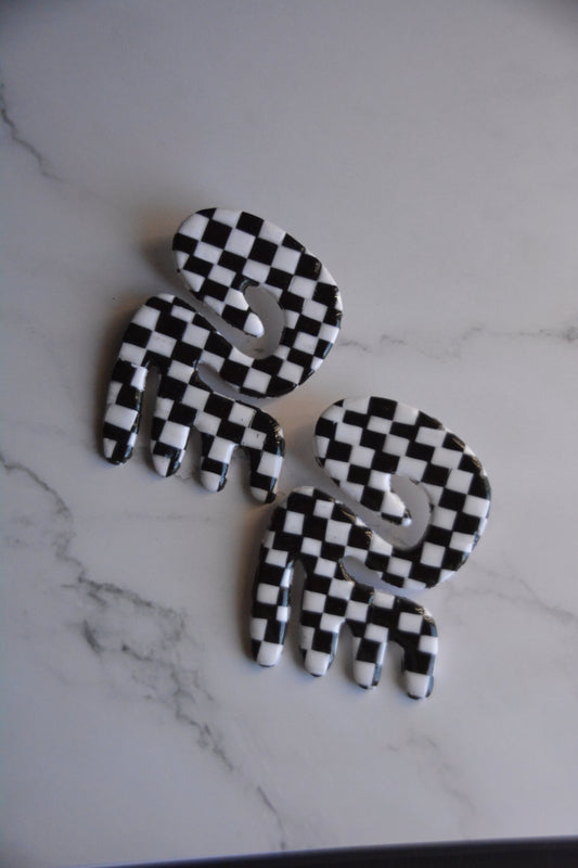 Fast Lane | Checkerboard Statement Earrings