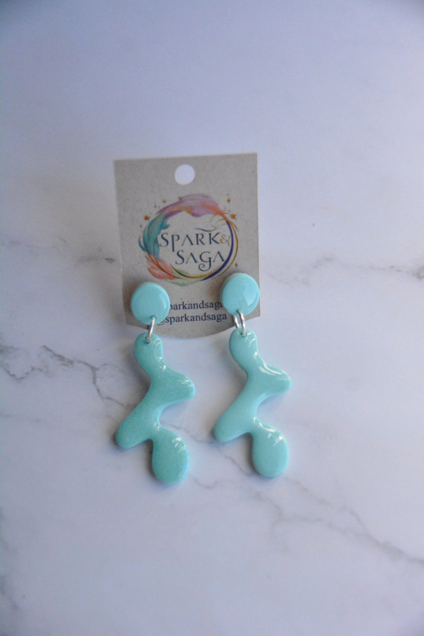 Sea Glass Melt | Aqua Statement Earrings