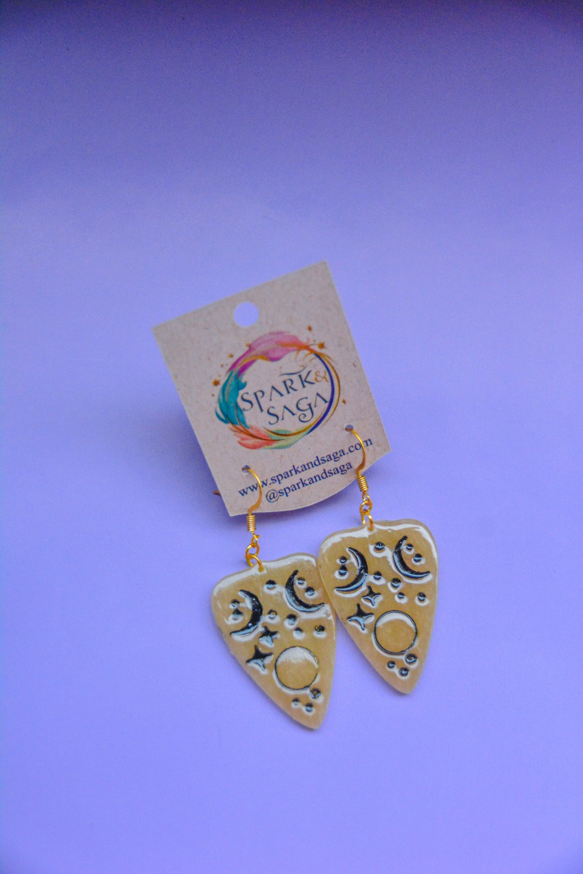 Moonlit Message | Celestial Planchette Statement Earrings