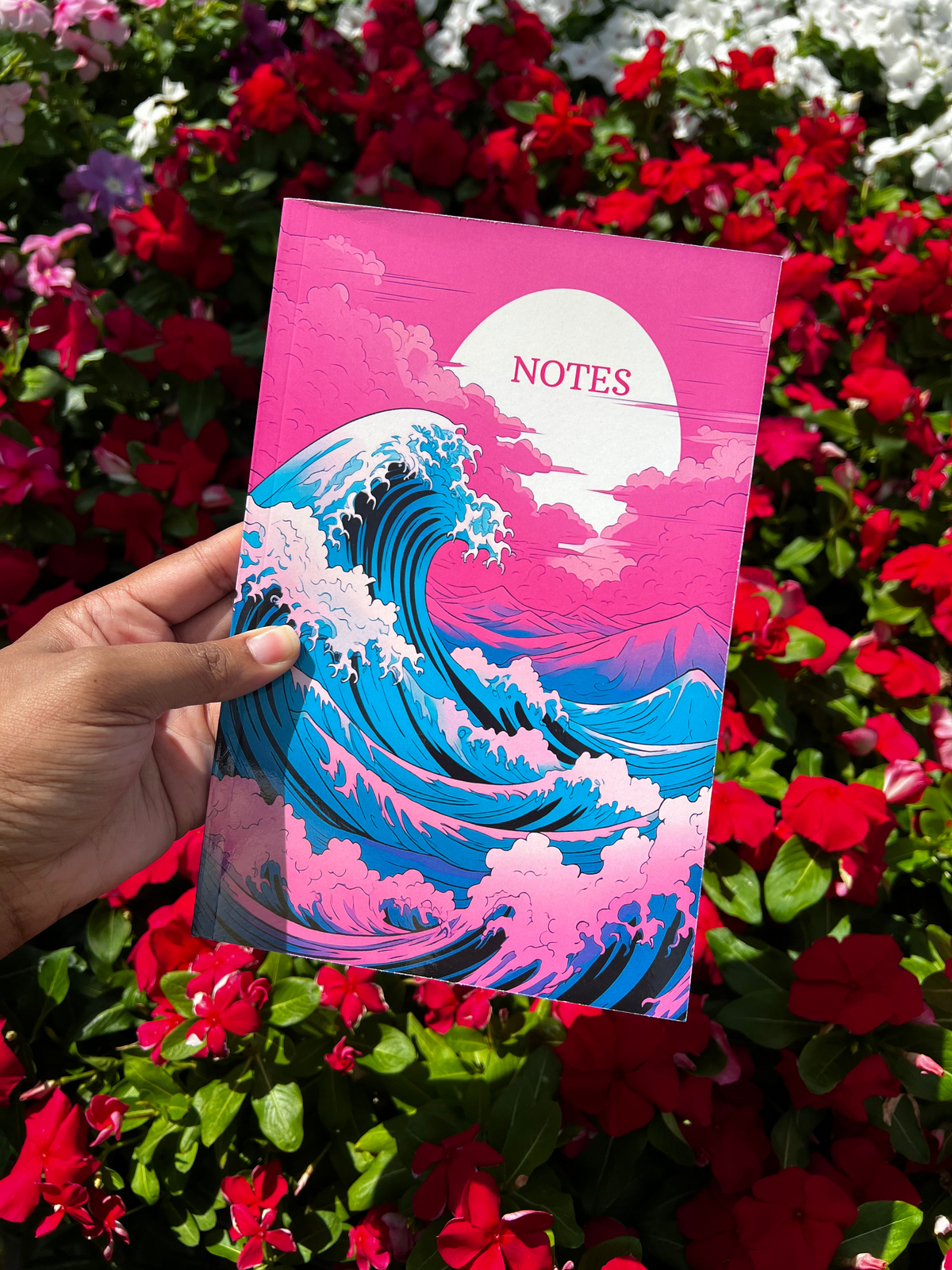 Ink and Water lined reflection journal with wave inspired cover